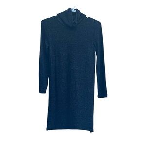 Old Navy Dark Gray Turtleneck Midi Sweater Dress Long Sleeve Shift XS NWOT